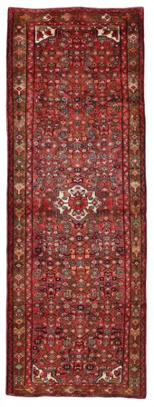 Hand Knotted Persian Hamadan Rug 115X322