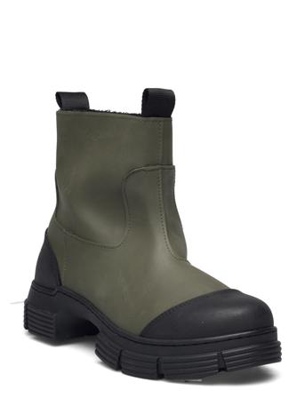 Recycled Rubber Tubular Boot Shoes Boots Ankle Boots Ankle Boot - Flat Grønn Ganni