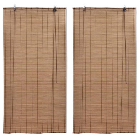 Rullgardin bambu 2 st 150 x 220 cm brun