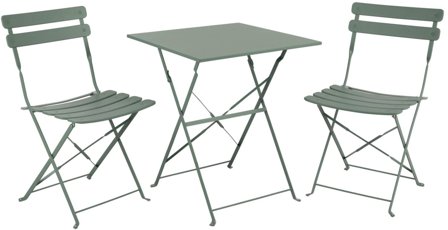 Brafab Ponte Caféset 2 stolar, 1 bord Grön, Utemöbler