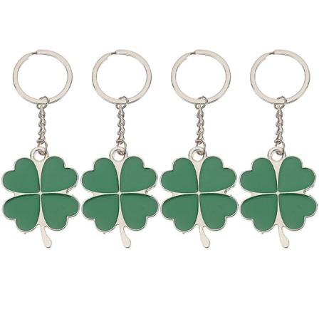 4 kpl Pyhän Patrickin päivän lahja avaimenperä Onnen neliapila avaimenperä riipus Vihreä 5,3X4,1CM Green 5.3X4.1CM
