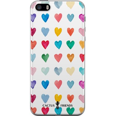Kompatibel Mobilcover til Apple Apple iPhone 5s Cactus and Friends - Watercolor Love Grid