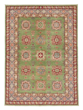Tappeto Kazak Fine 151X210 Marrone/Verde Scuro (Lana, Afghanistan)