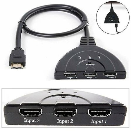Hdmi-splitters och switchar hdmi-port hane till hona 3 ingångar 1 utgång splitterkabeladapterkonverter 1080p