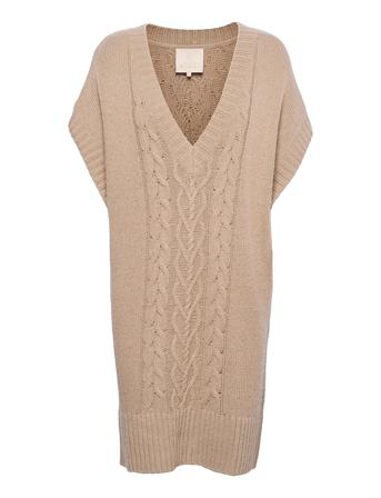 Cotton Knit Mini Dress Beige By Ti Mo