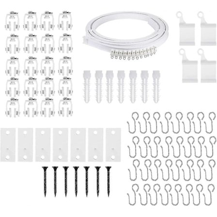 Gardinskinnesæt Endestykker Tilbehør Holdbart Til RV Gardiner Soveværelse Baggrunde, 400cm
