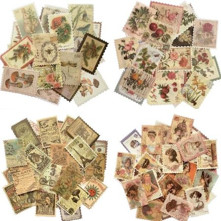Vintage Stickers Stamp Stickers Washi Sticker