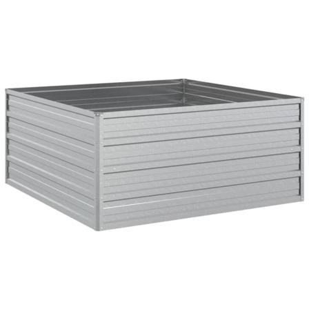 Vidaxl Odlingslåda Upphöjd Galvaniserat Stål 100x100x45 Cm Silve Silver