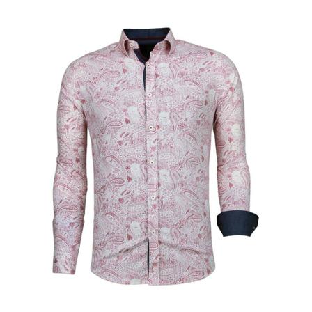 Gentile Bellini Slim fit shirt allover flower pattern rosa, Herr, Herr, Storlek: M