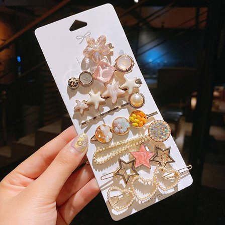 Cherry blossom pulver åtta-delad uppsättning pärla hårnål koreanska in