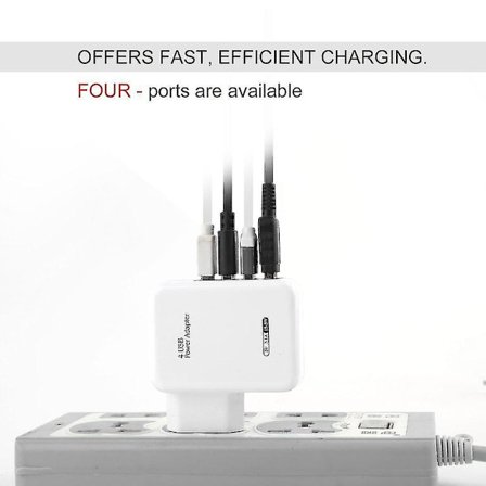 4 Ports USB Hub Strømadapter Væghjemmelader