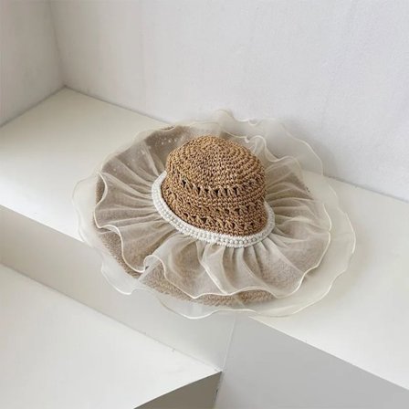 Nya solhattar Luxury Lace Pearl Lady Cap 02 02