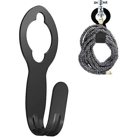 Heavy Duty Slidstærk Sort Stål Havevandslangeholder Ideel Pladsbesparende