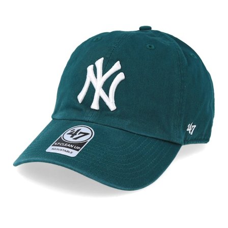 47 Brand - MLB Grün unconstructed Cap - New York Yankees 47 Clean Up Pacific Green/ White Adjustable @ Hatstore