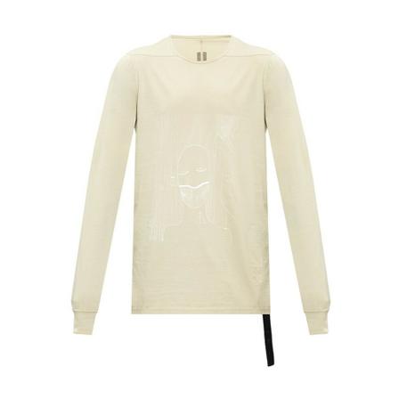 Rick Owens T-shirt with long sleeves , Grijs , Heren , Maat: M