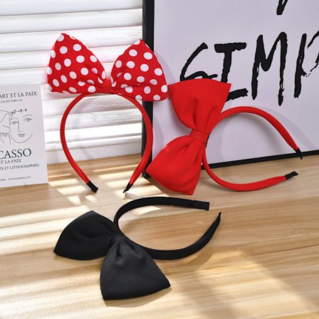 3 st stora rosett hårbåge pannband kvinnor flickor söt rosett huvudbonad