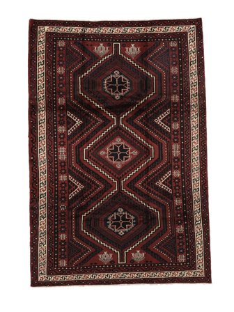 Hand Knotted Persian Lori Rug 218X322 Black/Dark Red