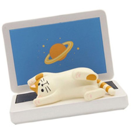 Tecknad Ruvande Katt Skrivbord Telefonhållare Smartphone Semi-harts Karaktär Ornament Lämplig för Hem- eller Kontorsdekoration Kontor Skrivbord 