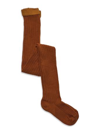 Cotton Rib Tights Socks & Tights Tights Ruskea Mp Denmark