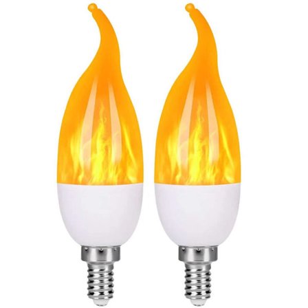 2 stk. E14 Flammelampe LED Flammeeffekt Pære med 3 Lystilstande Halloween Jul Have Bryllup Fest Indendørs Udendørs Hjem Dekoration