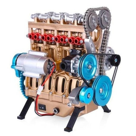 Ny mini montering bil montering inline fyrcylindrig motor modell kit leksaker