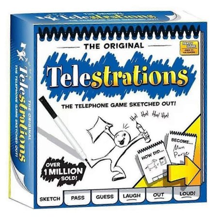 Telestrations brætspil for 4-8 spillere - sjovt tegne- og gættespil for børn og voksne