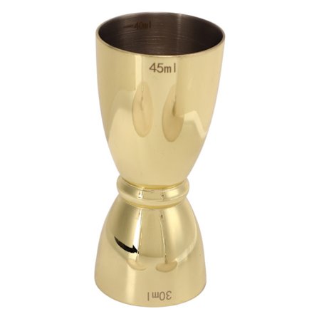 Guldbelagt rustfrit stål dobbelt hoved vinmålebæger cocktail shaker til bar fest familie klub