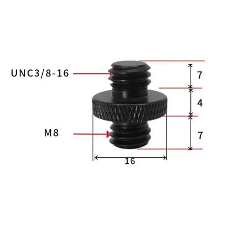 5kpl 3/8" urospuolinen kolmijalkainen ruuvisovitin kameran kiinnitykseen M8
