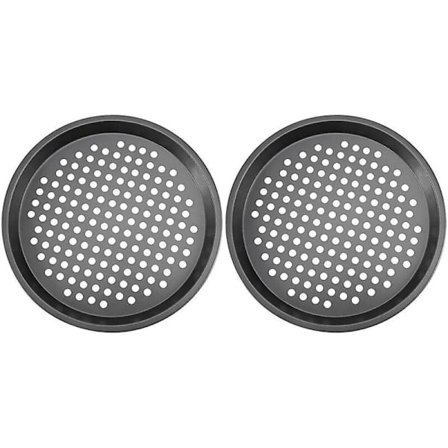 2 Non-Stick Pizzaformer i karbonstål med hull, 30,5 cm