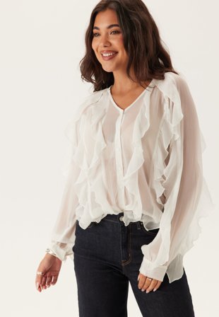 VILA-Vimitalla V-neck L/S FLOUNCE S-40