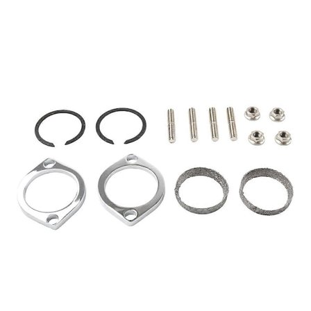 Eksosflens Installasjonssett Flenser Pakninger Muttere Skiver for Harley Silver