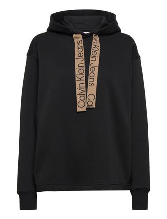 Contrast Drawcords Hoodie Huppari Musta Calvin Klein Jeans