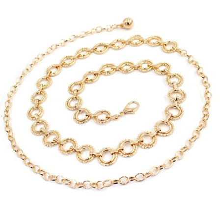 Metall midje smykke kjede justerbar dress tynn midje belte