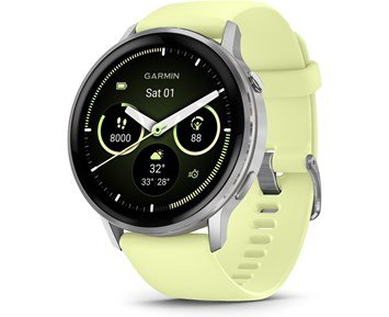 Garmin Venu 4 - 45 mm, Smartwatch, Silver W/ Citron Band - Fyndvara - Snygg träningsklocka med avancerad hälsospårning
