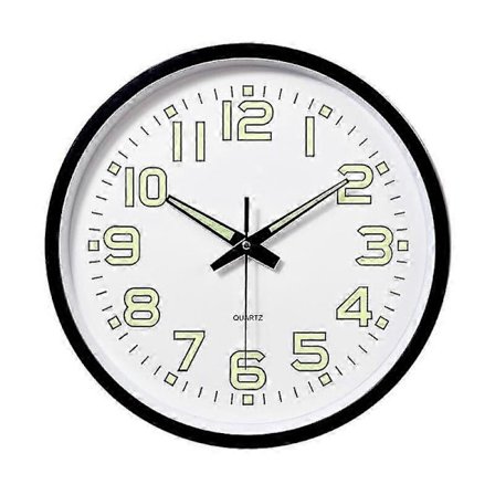 12 tum / 30 cm Ljusande Väggklocka Tyst med Nattlampa Självlysande Rund Klocka, Vardagsrum (FMY)