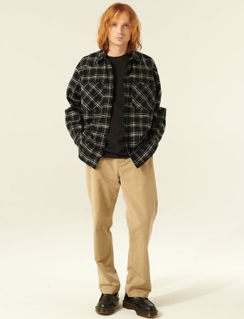 Rue de Tokyo Samwell Japanese Flannel Check - Black - M