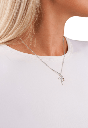 SNÖ of Sweden Ribbon Small Pendant Neck 42 Halsband Dam Silver cm