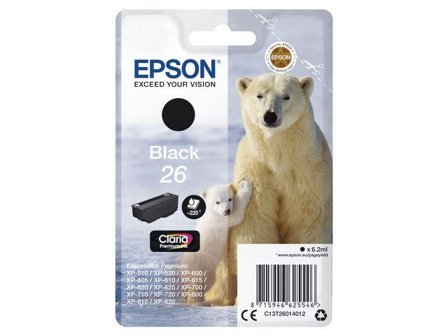 Epson 26 - svart - original - blekkpatron