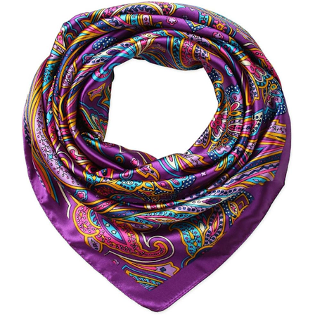 35 x 35 Stort firkantet hårtørkle for kvinner silkeaktig krøllete pannebånd slips sove om natten mote bandana hodeskjerf