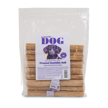 My favourite DOG - Presset tyggerull av råhud - Naturell 20 cm, 15-pakning - Hund - Hundegodbiter & tyggebein - Tyggeruller & tyggepinner - ZOO.no