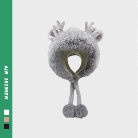 Mössa och halsduk med öronlappar, GRÅ grå