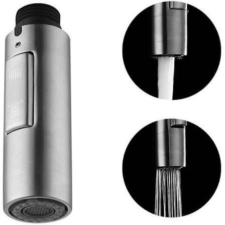 Vaihto keittiöhana päätyy käsisuihkuun Universal G1 / 2 Irrotettava hanan pää Ruostumaton teräs Sus304 Harjattu, Pfs200-bs--