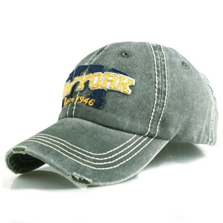 Brevbroderi Baseballkepsar Distressed Hole Faded Hats ARMY