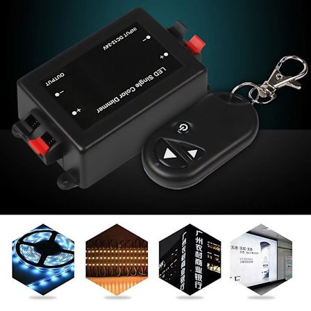 Trådløs fjernkontroll LED-lys Enkeltfarget RF-dimmer 12-24V 8A