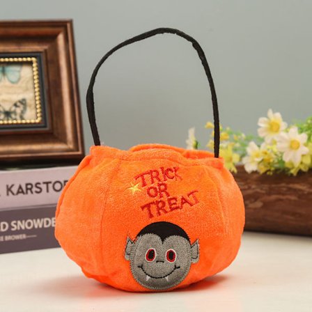 Broderad Halloween 16D Godisväska Pumpaväska Korg Barnrekvisita