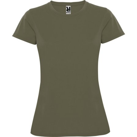 Roly Montecarlo Sport T-shirt med korta ärmar för damer, storlek L, militärgrön