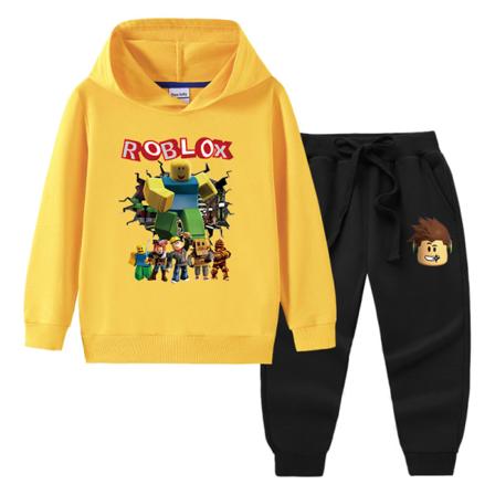 Roblox barnvakt långärmad kostym - gul + svart 130cm