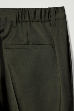 COS Men's Pantaloni A Gamba Dritta In Lana in Verde