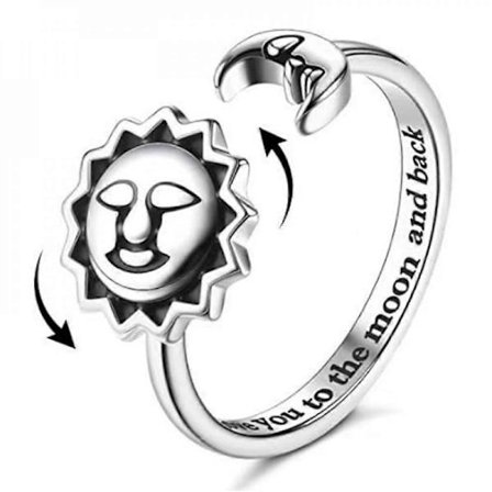 Finger Spinner Ringer Fidget Angst Ring for Kvinner Solsikke Lindrende Angst Ringer Roter Anti Stress Ring Leke For Jente