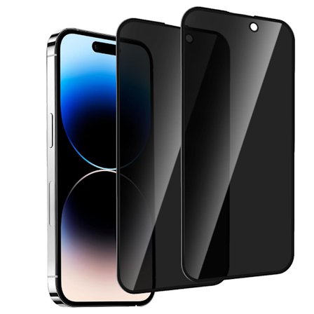 iPhone 15 Pro - 2-Pack Ceramic Skärmskydd 2.5D Svart Anti Spy